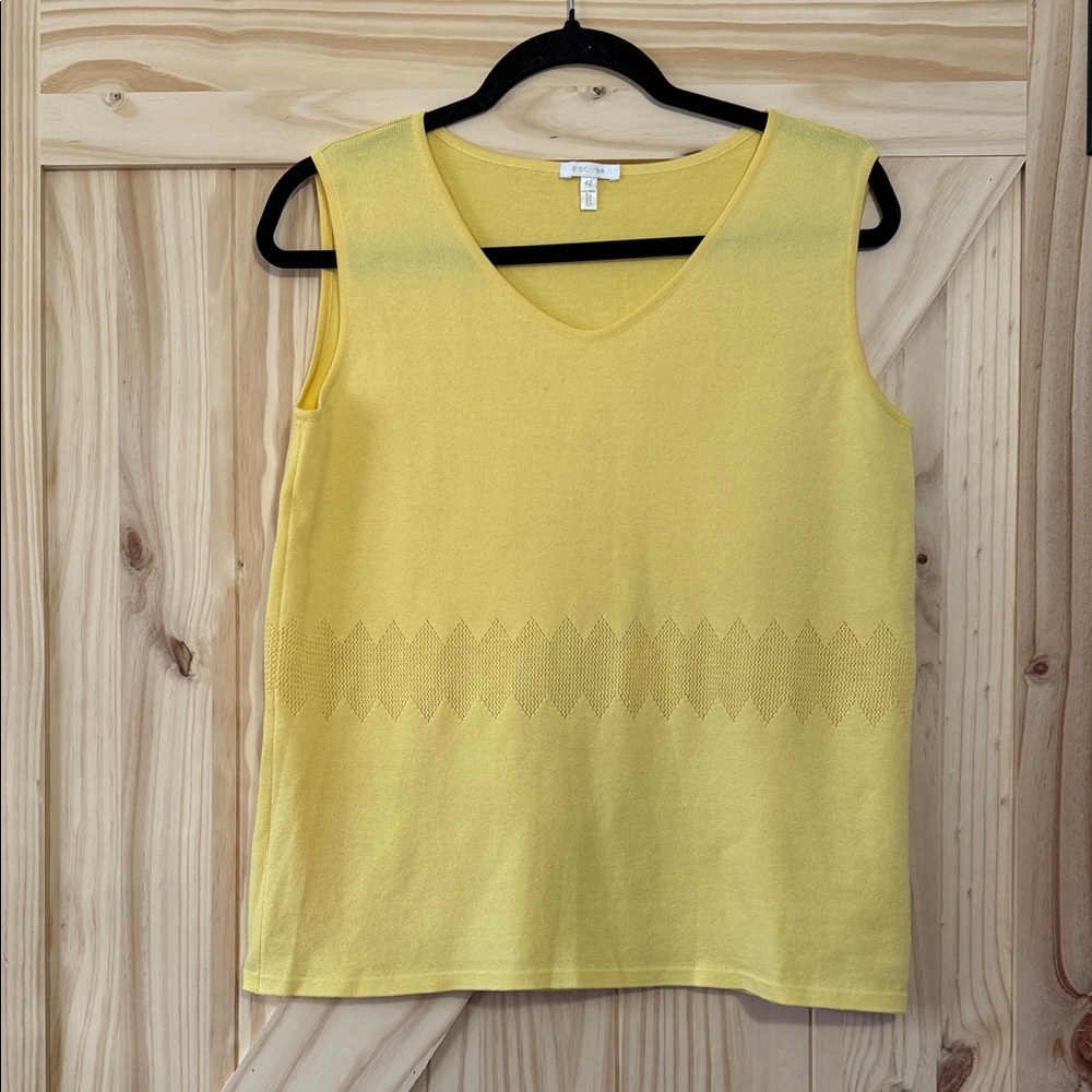 Escada Yellow Knit Tank Top